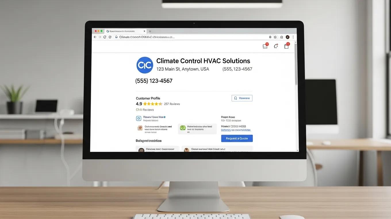 Optimized Google Business Profile for a local HVAC company