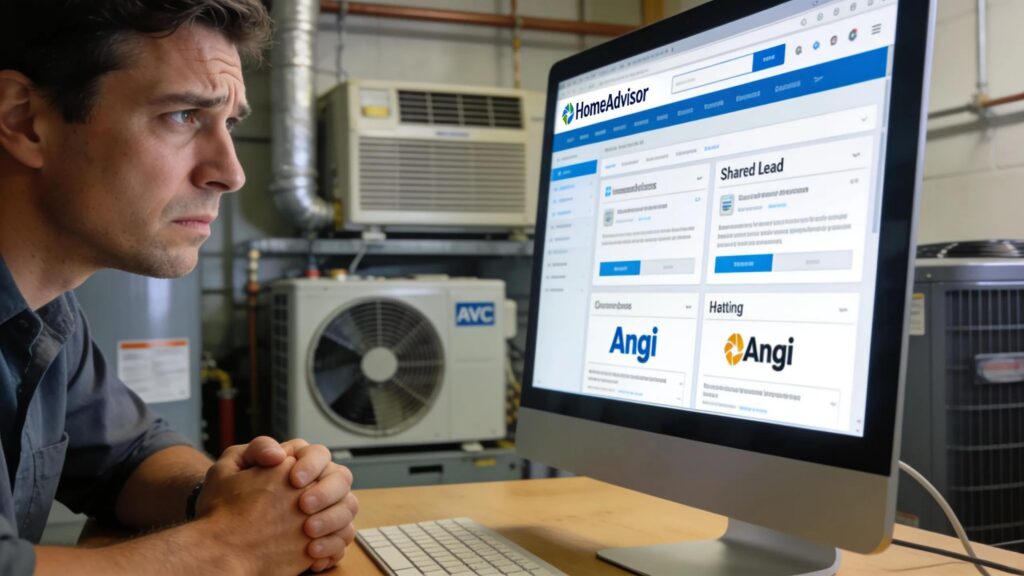HVAC business owner frustrated with shared lead costs and platforms