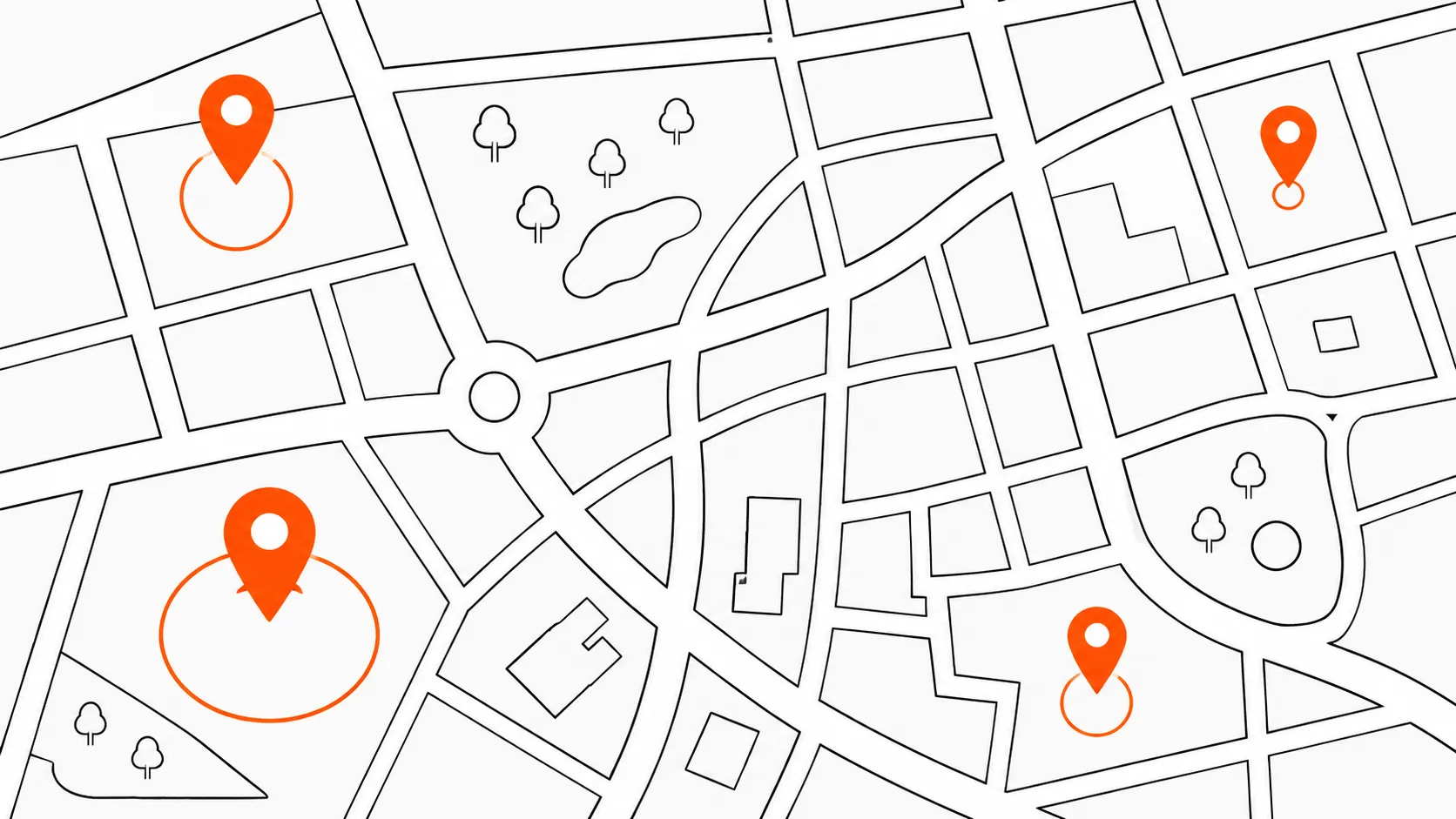 Map illustration showing multiple location markers, emphasizing the importance of checking local visibility for HVAC