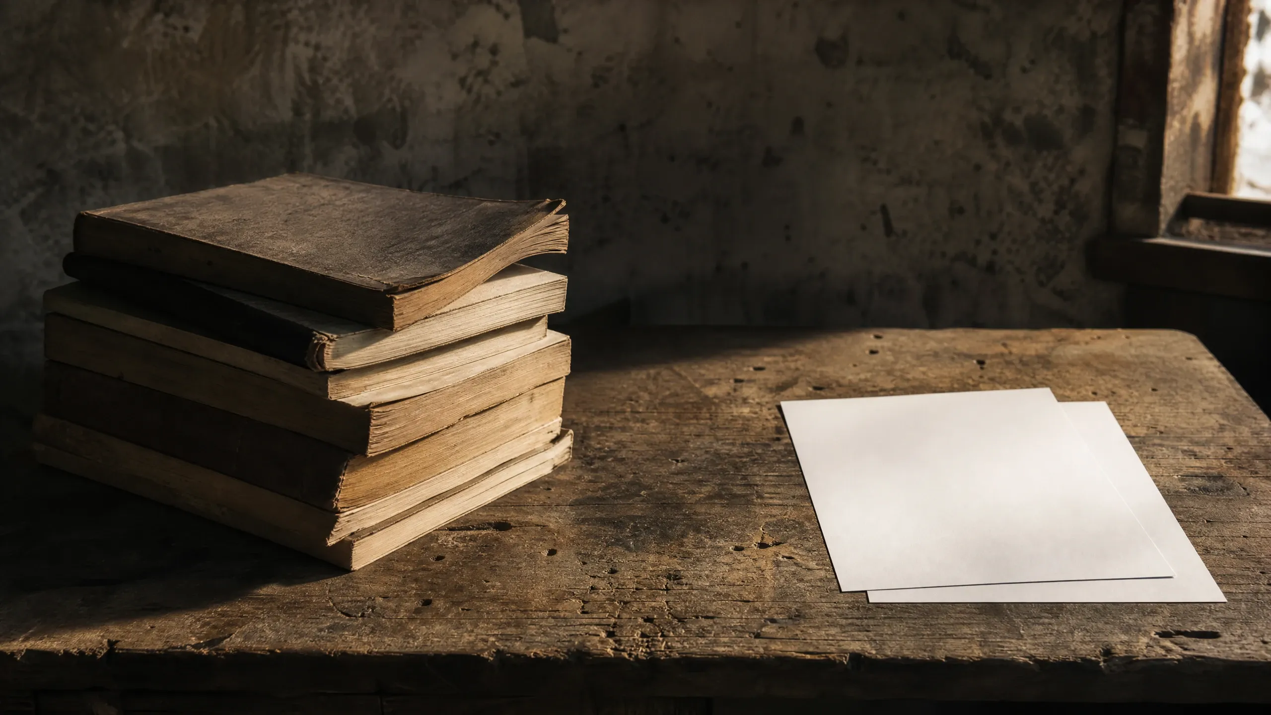 Stack of old books and blank paper representing the need for contractors to audit