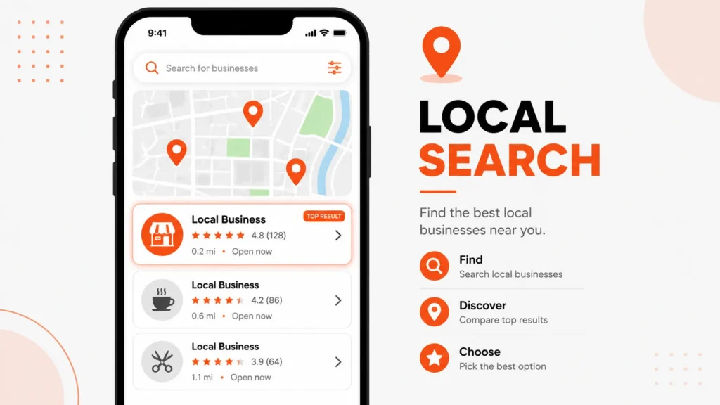 Smartphone screen displaying local search results for HVAC businesses in Tampa, Florida, highlighting the importance