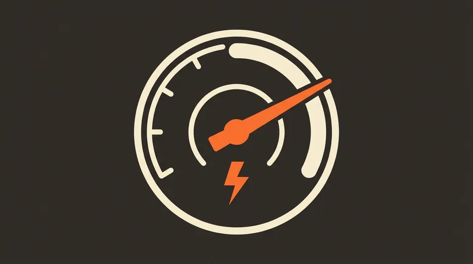 Velocímetro digital mostrando carga rápida, un elemento clave para sitios web optimizados para negocios de